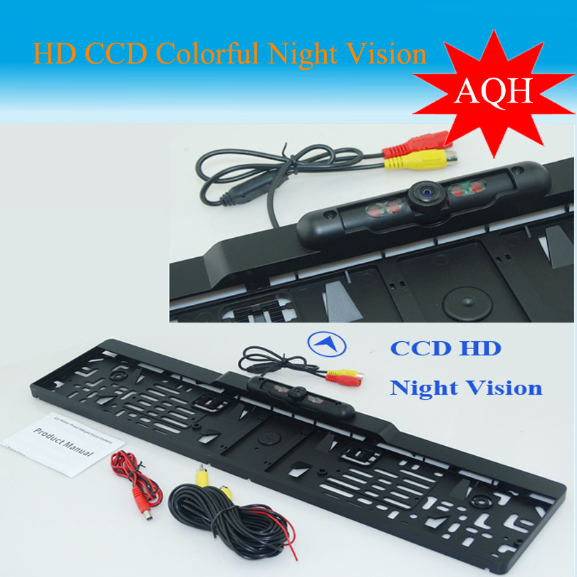 Rearview mirror + CCD HD car reverse rearview camera European License Plate car parking rear view camera For Eur car