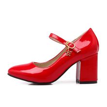 fashion Mary Jane platform pumps women s high heels wedding shoes woman ladies black white red