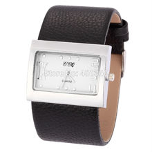 2015 Fashion Casual Retganle Steel Dial Watch Women Men Sports Watches Leather Strap Quartz Wriswatches 
