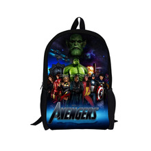 2014 Hot Sale Superman Character Men School Bag Children’s Iron Man Avengers Backpacks Kids Boys Hero Schoolbag Students Bookbag