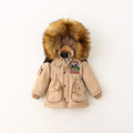 Fashion children s clothing male female child Winter plus velvet thickening Hooded Overcoat children cotton padded