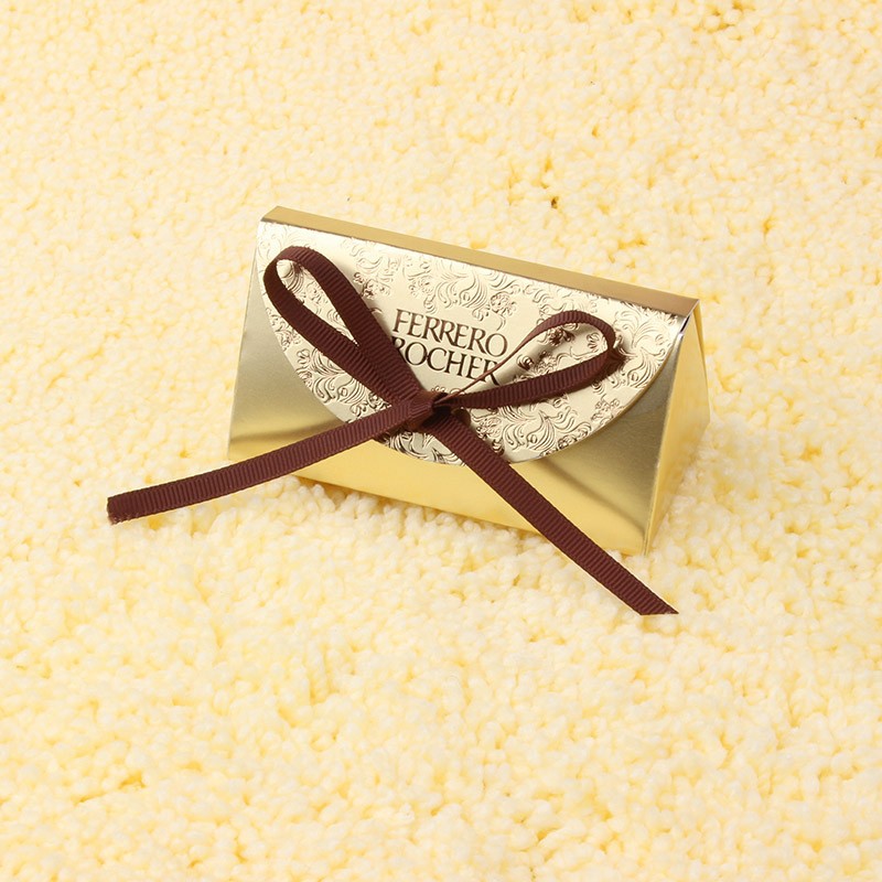 50pcs Gold Wedding Party Favors Candy Gifts Boxes W/Ribbons Sweets