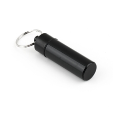 1pcs optional Keychain WaterProof Silvery 7 color Pill Box Aluminum Drug Case Bottle Holder Container Black