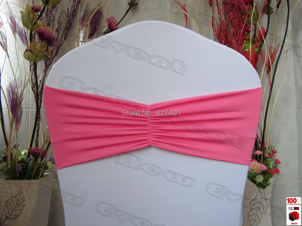 Pink Ruffled Spandex Bands/Lycra Band/Expand Bands/spandex chair sash/Chair cover sash For Wedding & Banquet