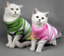 NEW Candy Stripe Color Warm Winter Spring Cat Sweater Pet Jumper Cat Clothes For Small Cat Dog Pets