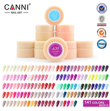 CANNI 140 Color Gel Paint Solid Pure Glitter UV Soak Off Gel Builder Gel Nail Art False Full French Tips Salon 592-610