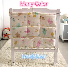 Promotion! Kitty Mickey 62*52cm Baby Cot Bed Hanging Storage Bag Newborn Crib Organizer Cotton Toy Diaper Pocket