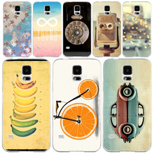 Phone Case Cover For Samsung Galaxy S5 i9600 Fashion Vintage Color Drawing Painted Hard Plastic Clear Frame Mobile Back Case