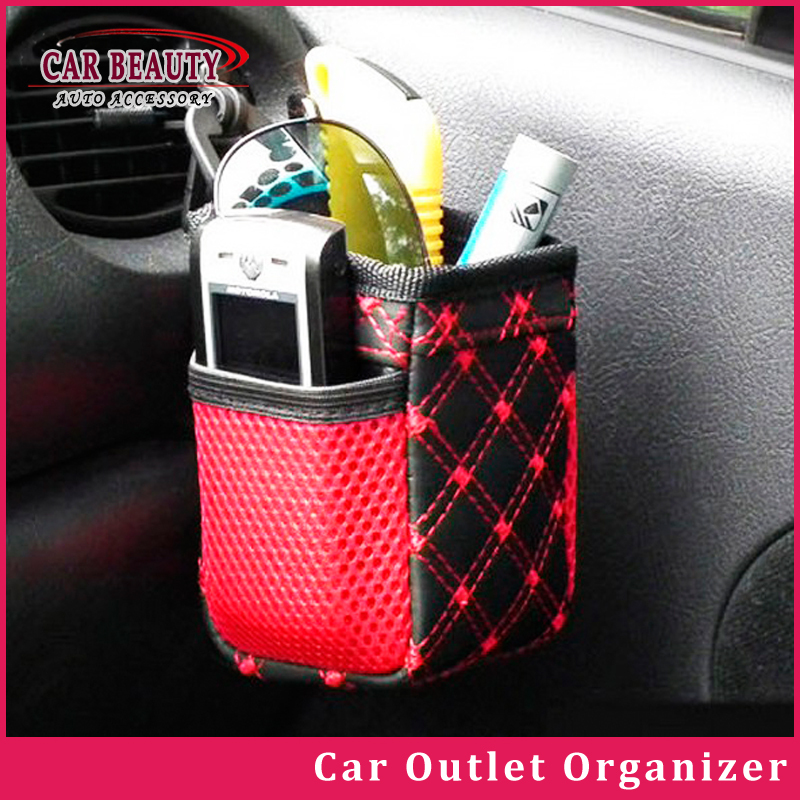 Car Pocket Auto Storage Organizer Arrangement Bag Car Outlet Phone Holder Grocery Storage Pouch