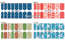 2015 New Christmas Theme Water Transfer Nail Stickers Decals 5pcs Charm DIY Nail Beauty Decoration Tools