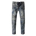 Brand Luxury Mens Motorcycle Denim Biker Jeans Male Blue Skinny Jeans Men Winter Moto Pants Large