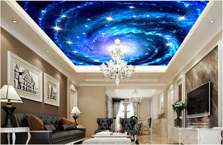 Charming Galaxy Photo Wallpaper 3d Wallpaper Starry Night Ceiling Bedroom Kids Room Decor Wedding Decoration Unique Wall Mural