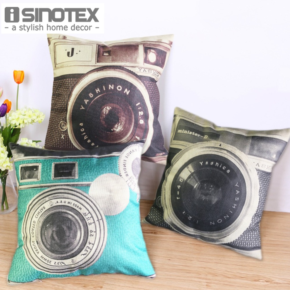 Vintage Camera Cushion 45 45cm 17 7 17 7 Wholesale Home Decor