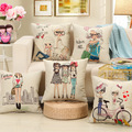 Cushion Without Inner Linern Cotton Square 45CM Home Decorative Pillow Pillowcase Almofada fundas de cojines azul