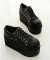 Punk Boots Spring Autumn Fashion Womens Shoes Heels Lace Up Platform
