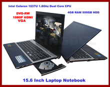 15.6″ Notebook, Laptop with Intel Atom D2700 Dual Core 2.13Ghz, 4GB DDR3 RAM, 500GB HDD, DVD-RW, WIFI, Webcam, 1080P HDMI