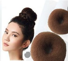 3Pcs/lot Coffee Color Size M Maker Former Twist Tool Hair Styling Donut Magic Sponge Bun Ring 300011