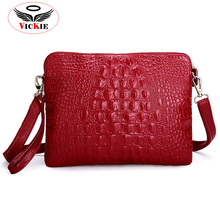 Genuine Leather Women Shoulder Bags Noble Cowhide Lady Messenger Bags Crocodile Crossbody Bag Vintage Clutch Bolsas Feminina S26