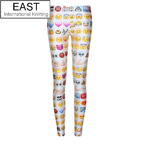 East Knitting Free Shipping F176 2015 Women s Emoji Jogger Leggings Exercise Pants Casual Hip Hop
