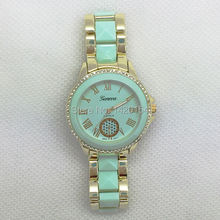 Oro a prueba de agua verde menta Montre marca moda reloj Geneva Watch Women Watch 2015