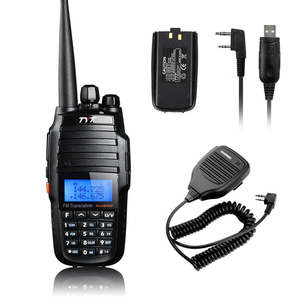 w/1 Extra Battery TYT TH-UV8000D 10W Transceiver Walkie Talkie Dual Band Two Way Radio+Baofeng Speaker Mic+USB Programming Cable w/1 Extra Battery TYT TH-UV8000D 10W Transceiver Walkie Talkie Dual Band Two Way Radio+Baofeng Speaker Mic+USB Programming Cable