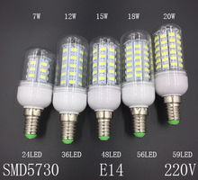 SMD 5730 E27 E14 LED Lamp 220V 7W 12W 15W 18W 20W LED Lights Corn Led