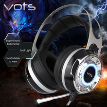 Professional Headband Gaming Headset Wired Microphone Noise Reduction Cool Lighting Computer/Game Earphones 3 Colors Optional