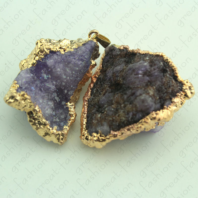 5pcs Natural Drusy Agate quartz Stone Connector Druzy Pendant diy jewelry accessories