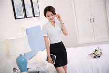 New Professional Formal Business Suits Tops And Skirt 2016 Summer Short Sleeve Office Ladies Shirts Blouse Sets Red Elegant