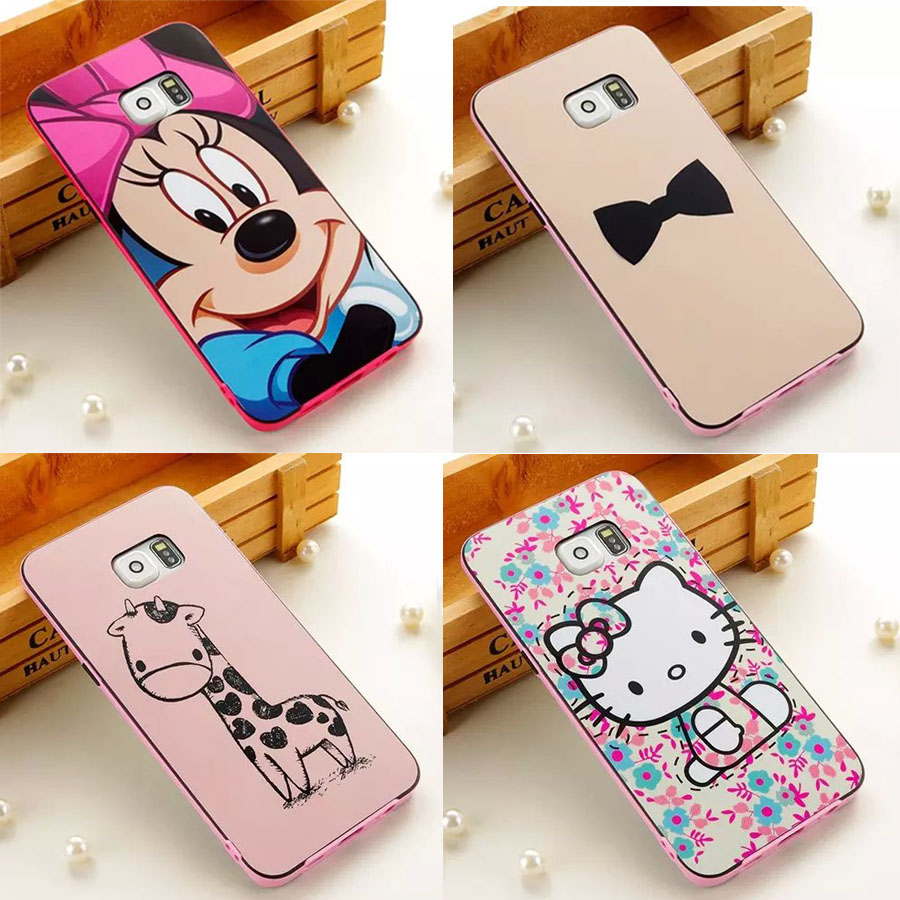 High Quality Cartoon Hello Kitty Minnie Luffy TPU Silicon For S6Edge Case Soft Back Cover For Samsung Galaxy S6 Edge G9250 Cover