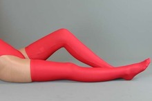 (25YXLM)Woman Sexy Red Lycra underwear + mercerized Thigh High Socks suit for Shapers