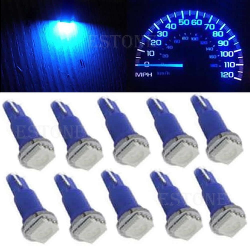 Free Shipping 10 X T5 5050 1SMD Led Bulbs For Dashboard Gauge Light 70 73 74