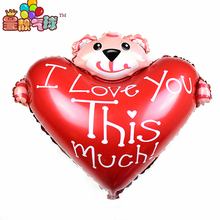 New arrival 70*58cm love teddy bear foil balloons wedding decoration helium balloons Valentine’s day kids toy