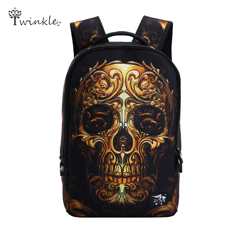 Mochila vintage canvas 3D Cartoon printing backpack men punk rock women backpacks font b Bag b