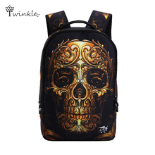 Mochila vintage canvas 3D Cartoon printing backpack men punk rock women backpacks Bag Skull Backpack school bags for teenagers
