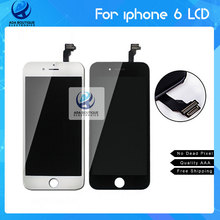 100% NO Dead Pixel High Copy LCD Display Assembly With Frame For iPhone 6 AAA Quality Black and white Free Ship DHL