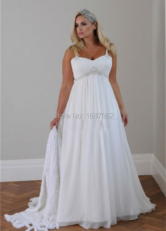 empire line plus size wedding dress