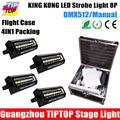 Freeshipping Flight Case 4in1 Packing 200W Led Strobe Light DMX 5 Channels 8 20W High Brightness