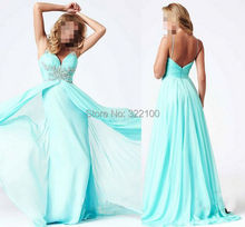 Low Back Long Party Dress Vestidos Longo De Festa Spaghetti Straps Sexy Grecian Style Evening Dress Green Chiffon