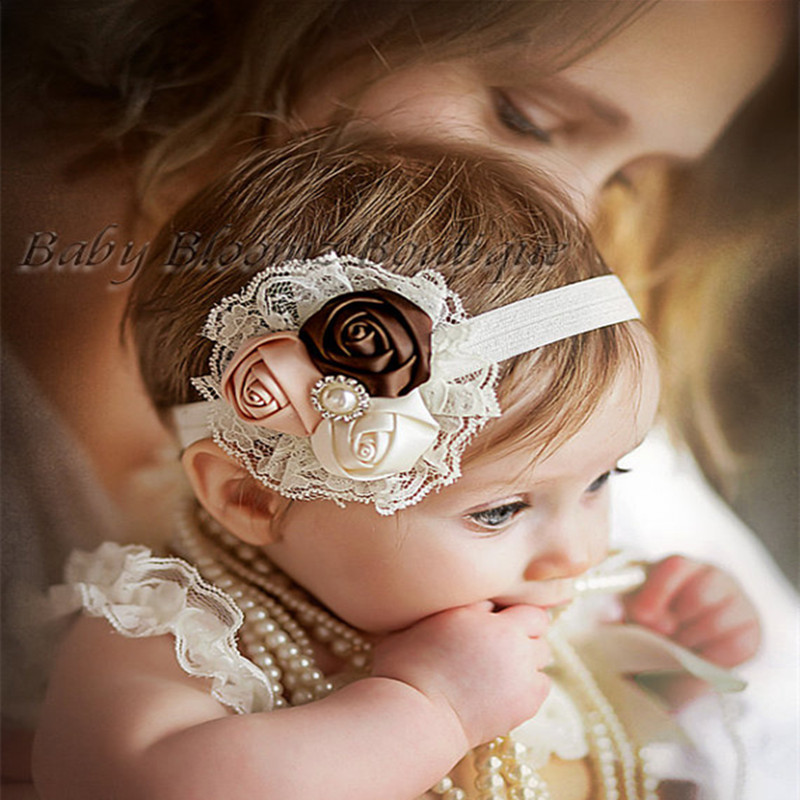 Гаджет  Free shipping Retail Infant flower headband Babies pink lace hairband Toddler Baby girls Felt Flower headbands A6 None Одежда и аксессуары