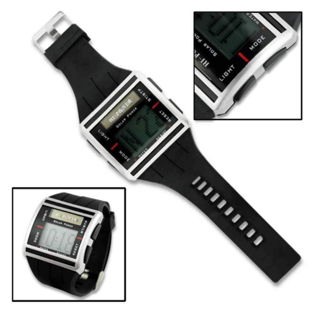 Solar Power Sport Back Light Digital Mens Wrist Watch Time Stopwatch EN0085