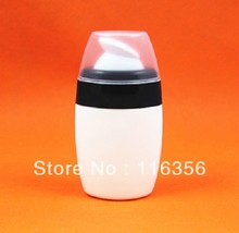 50 ML white airless vacuum pump lotion bottle with transparnet lid, black collar . used for Cosmetic Package