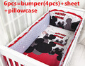 Promotion 6PCS Mickey Mouse Baby Sheets Bedding for Cribs Kit Boy Crib Bedding 100 Cotton bumpers