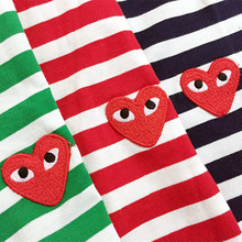 Cdg T Shirt Men Women Summer Style Striped Love Red Heart cdg play comme des garcons Tops Tee Short Sleeve T-shirts Cdg T Shirt