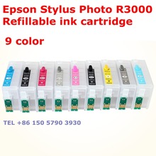 Refillable ink cartridge apply to printer EP Stylus Photo R3000 chip T1571 T1572 T1573 T1574 T1575 T1576 T1577 T1578 T1579