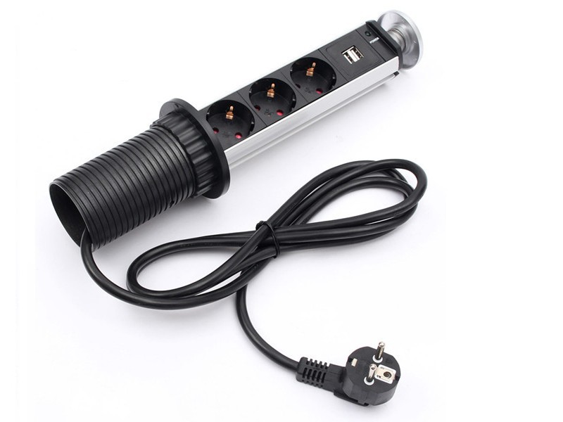 Enchufe eléctrico emergente de 220V y 16A para encimeras, toma de mesa