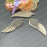 (21978)Alloy Findings,charm pendants,Antiqued style bronze tone 54*22MM Angel wings 10PCS
