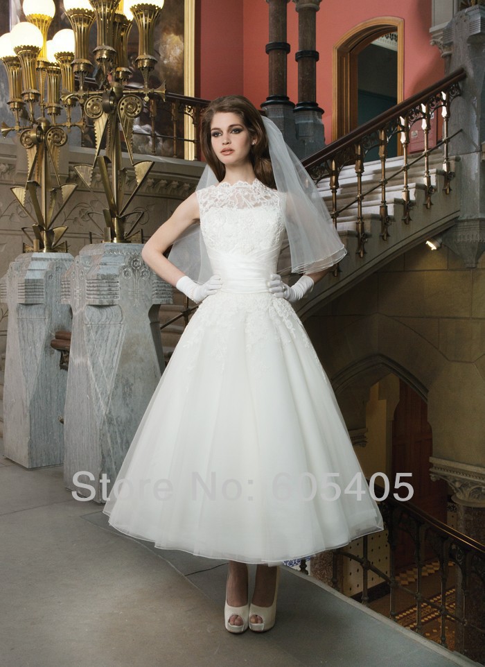 mid length bridal gowns