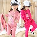 Baby Girls Christmas Hooded 3pcs set Autumn Winter Style Kids Cotton Fashion Printed School Tracksuit Uniform