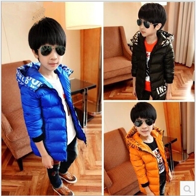 Free shipping Children's clothing boy padded coat Long in cuhk child upset cotton-padded jacket, 2014 winter down jacket